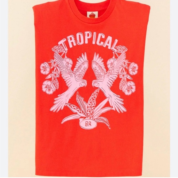 FARM Rio Red Sleeveless Boxy Muscle Tee - Picture 3 of 9